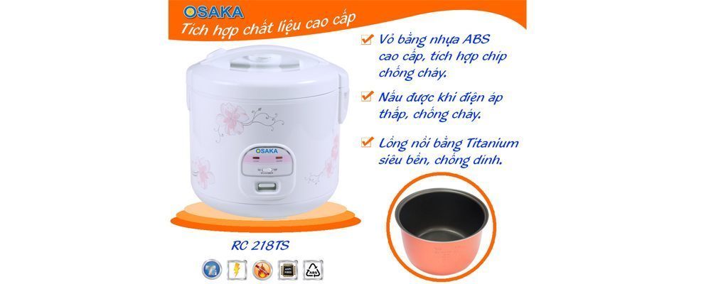 Nồi cơm điện Osaka RC-218TS - Hàng chính hãng