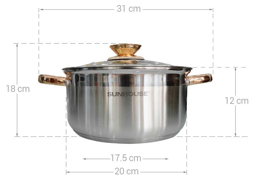 Nồi Inox 5 đáy Sunhouse SHG24220 - Hàng chính hãng