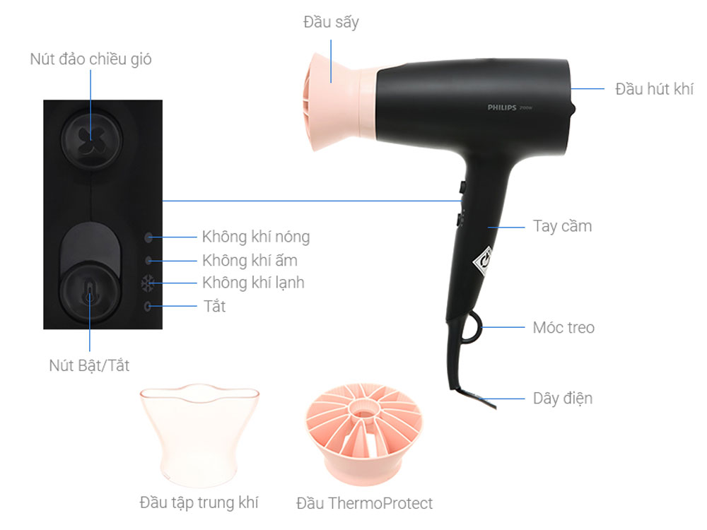 Máy sấy tóc Philips BHD350/10 - Hàng chính hãng