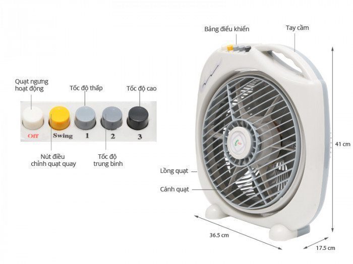 Quạt hộp Asia F12001 - Hàng chính hãng