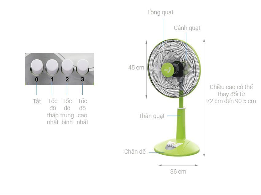 Quạt lửng Asia A16019 - Hàng chính hãng