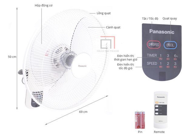Quạt treo tường Panasonic F-409MG - Hàng chính hãng