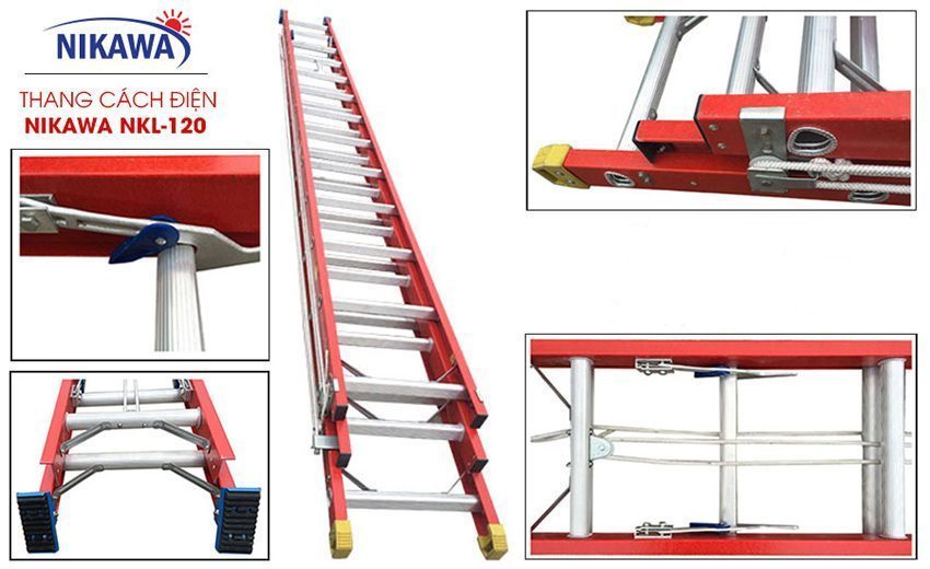 Thang cách điện ba đoạn Nikawa NKL-120 - Hàng chính hãng