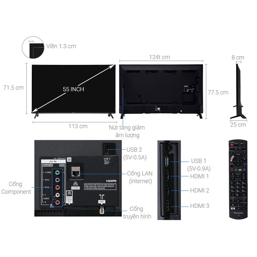 Smart Tivi Panasonic TH-55FX600V - Hàng chính hãng