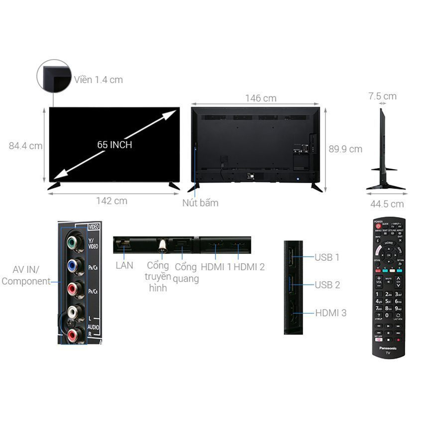 Smart Tivi Panasonic TH-65EX600V - Hàng chính hãng