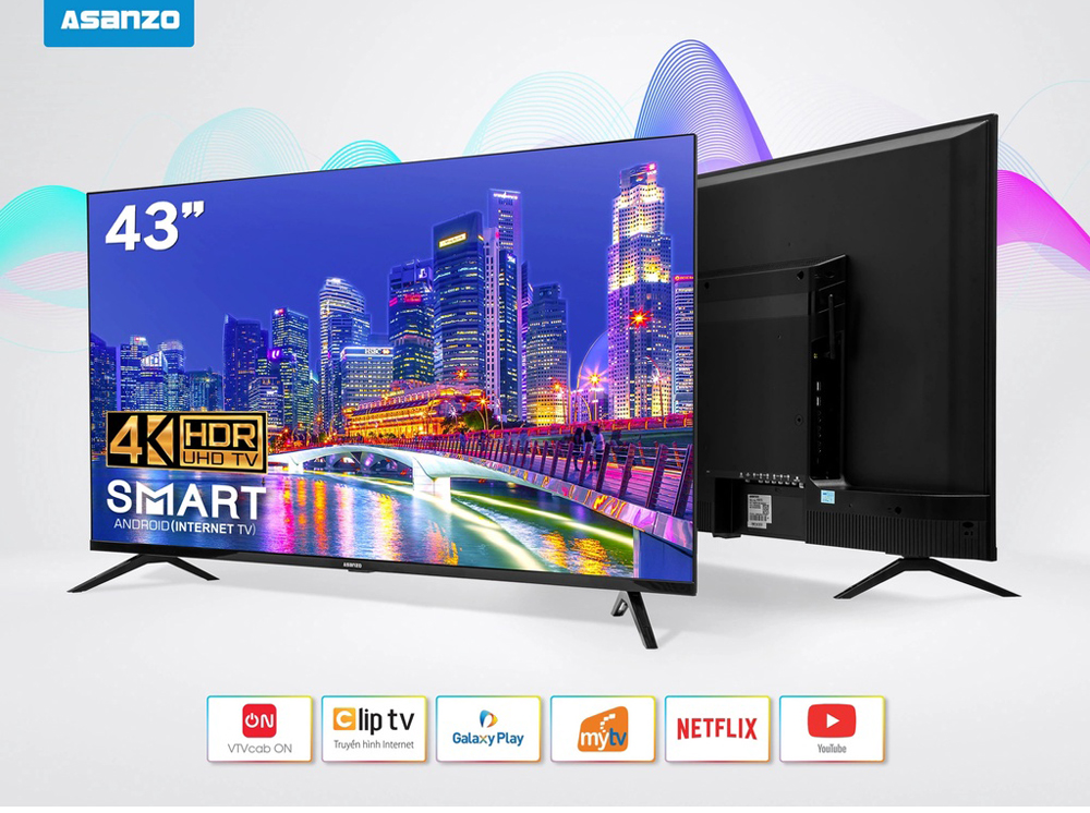 Smart Tivi Asanzo 4K 43U73 - 43 Inch - Hàng chính hãng