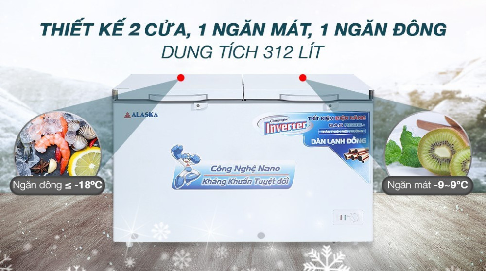 Tủ đông Alaska BCD-5068CI ( 312L ) - Hàng chính hãng