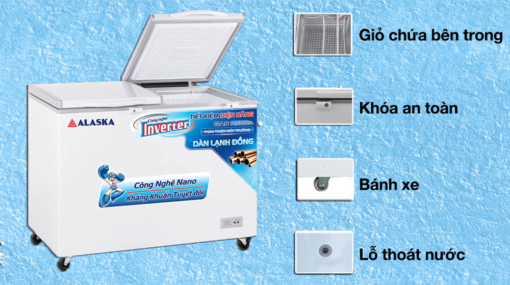 Tủ đông mát Alaska BCD-5568CI ( 372L ) - Hàng chính hãng