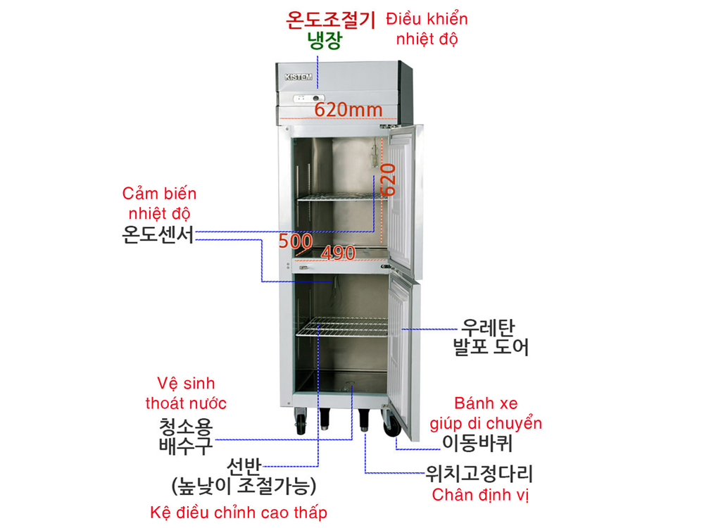 Tủ lạnh đứng 2 cửa Kistem KIS-XD25R - Hàng chính hãng
