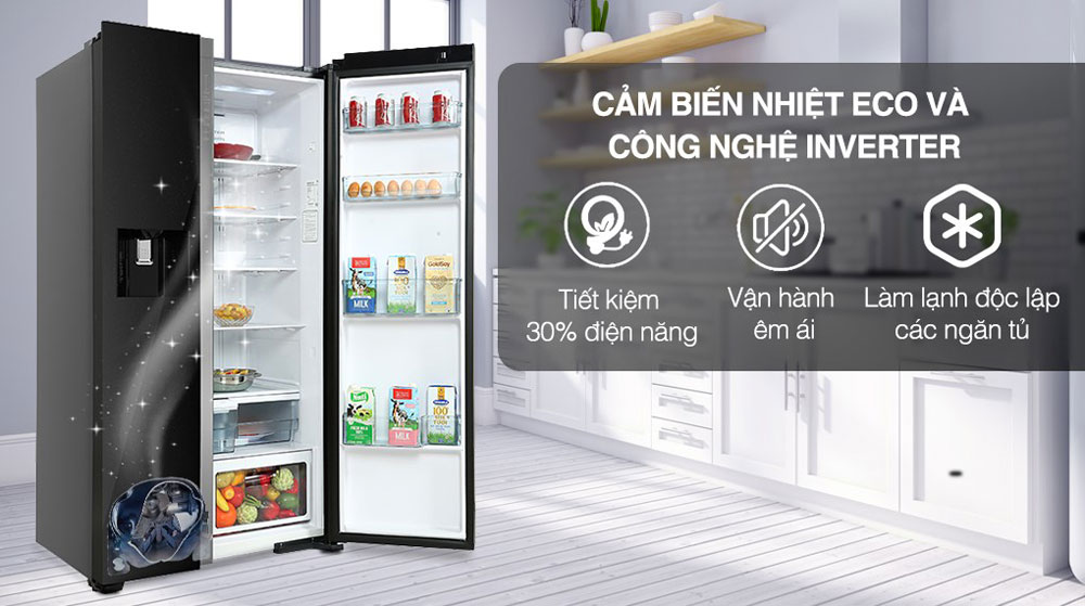 Tủ lạnh Hitachi Inverter R-SX800GPGV0 GBK 573 lít  - Hàng chính hãng