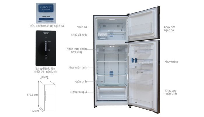 Tủ lạnh Inverter Electrolux ETB5702BA - Hàng chính hãng