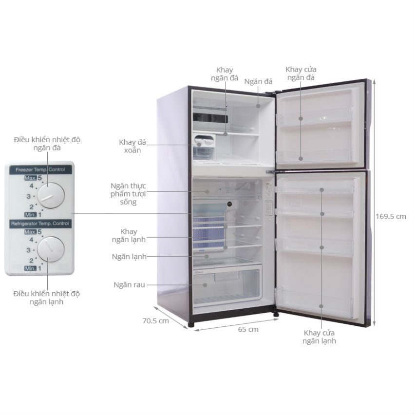 Tủ lạnh Hitachi R-VG440PGV3 - Hàng chính hãng