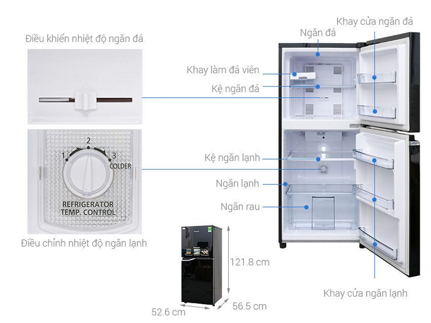 Tủ lạnh Panasonic NR-BA178PKV1 - Hàng chính hãng