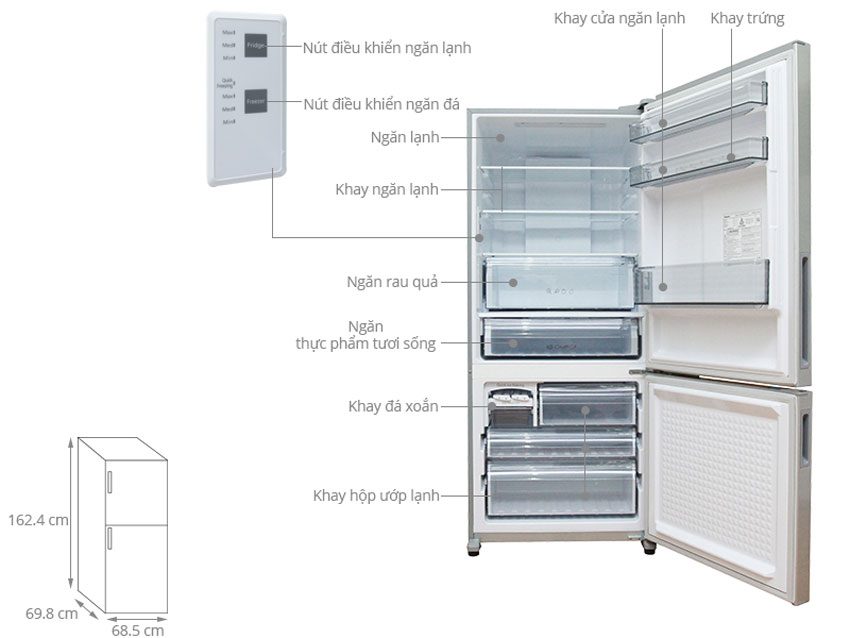 Tủ lạnh Panasonic NR-BX418VSVN - Hàng chính hãng
