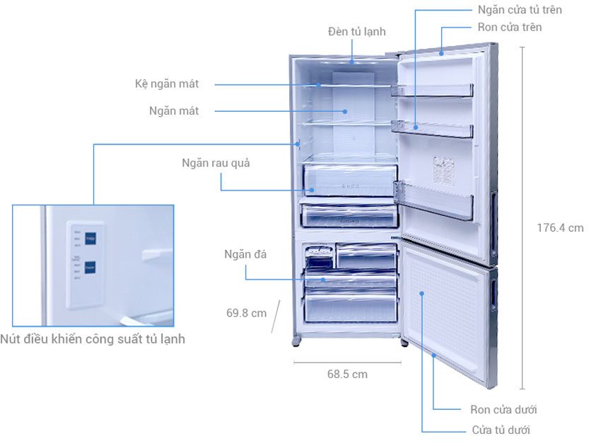 Tủ lạnh Panasonic NR-BX468VSVN - Hàng chính hãng