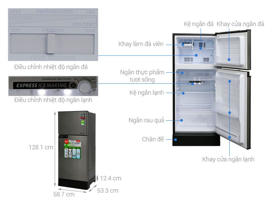 Tủ lạnh Sharp Inverter SJ-X176E-SL - Hàng chính hãng