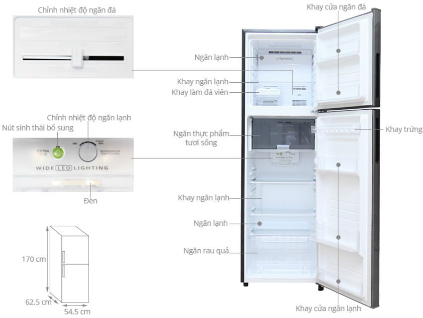 Tủ lạnh Sharp SJ-X281E-DS - Hàng chính hãng