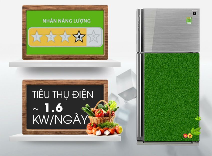 Tủ lạnh Sharp SJ-XP590PG-SL - Hàng chính hãng