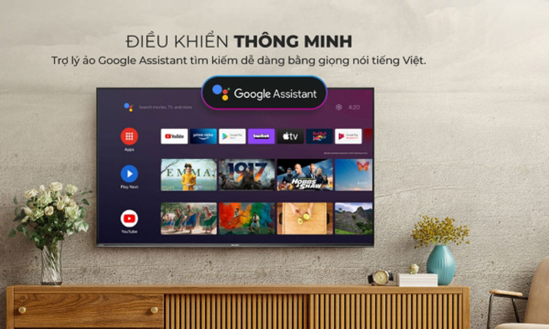 Android Tivi Sharp 4K 55 inch 4T-C55EK2X - Hàng chính hãng