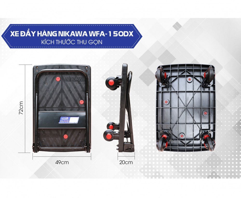 Xe đẩy hàng cao cấp Nikawa FWA-150DX - Hàng chính hãng