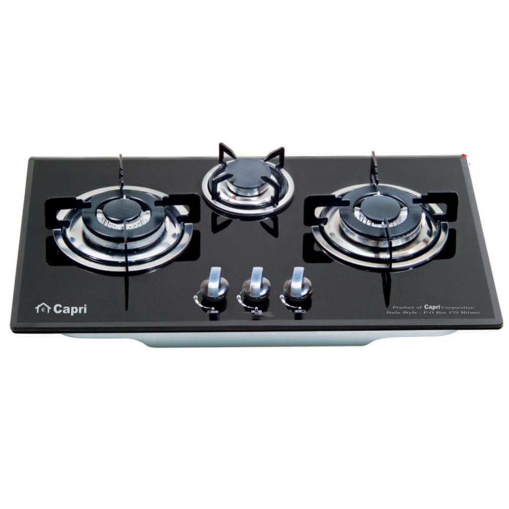 Bếp gas âm kính 3 lò Capri CR-308KT - Hàng chính hãng