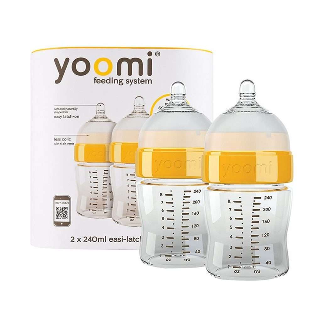 Bộ 2 bình sữa cao cấp PP 240ml Yoomi Y28B.YCCO - Hàng chính hãng