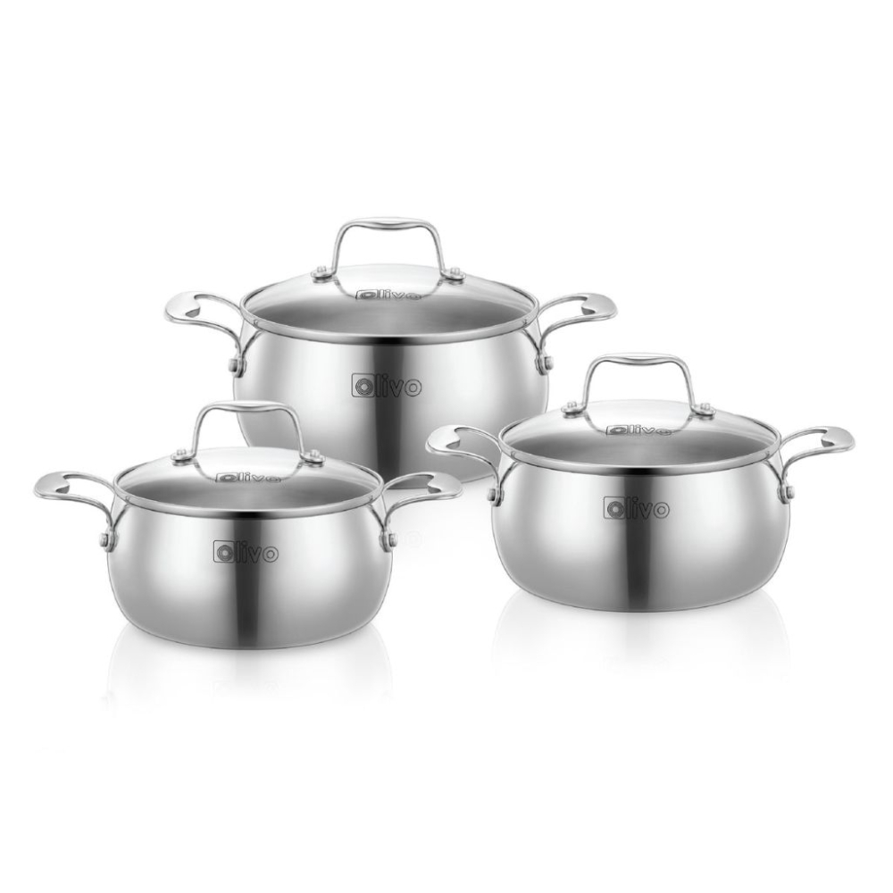 Bộ 3 nồi inox Olivo STEVE CS - Hàng chính hãng