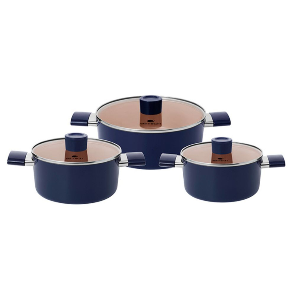Bộ nồi chống dính Ceramic Elmich E5240FD01 - Hàng chính hãng
