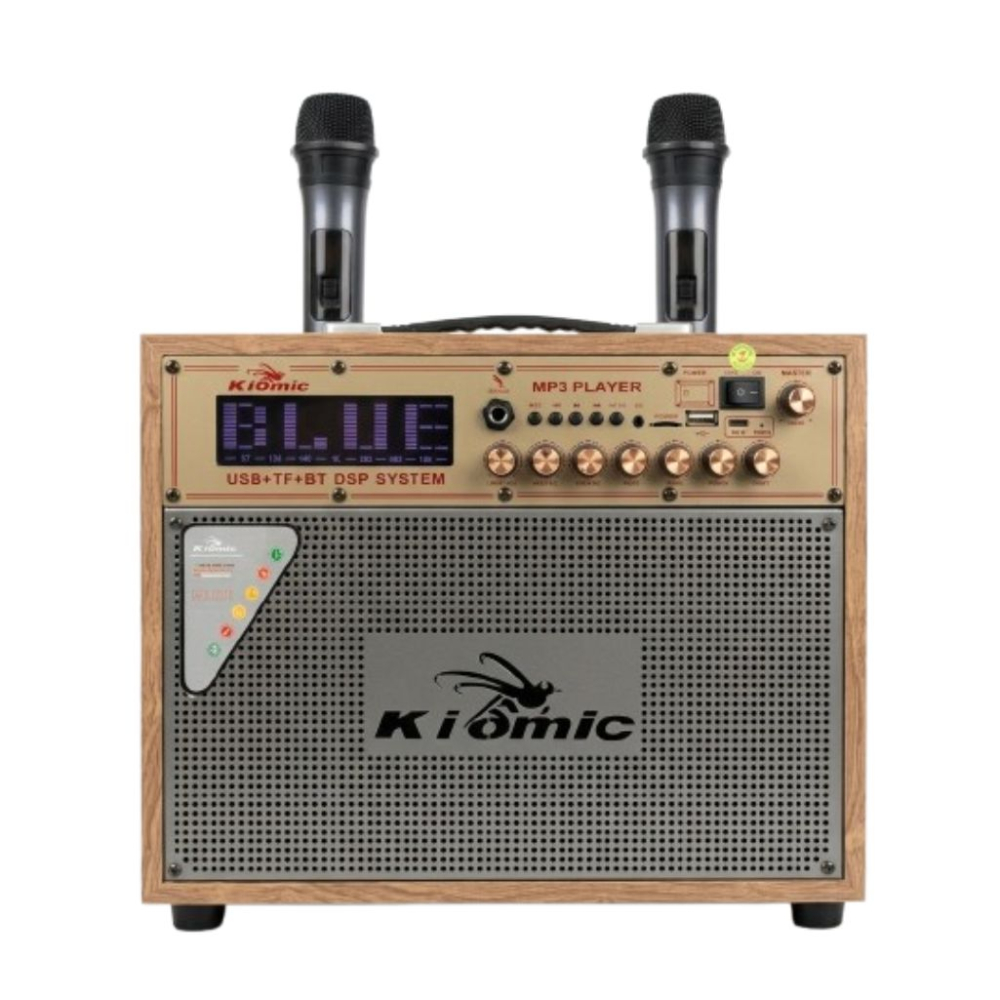 Loa xách tay Kiomic K1021 Bass 16cm kèm 2 micro - Hàng chính hãng