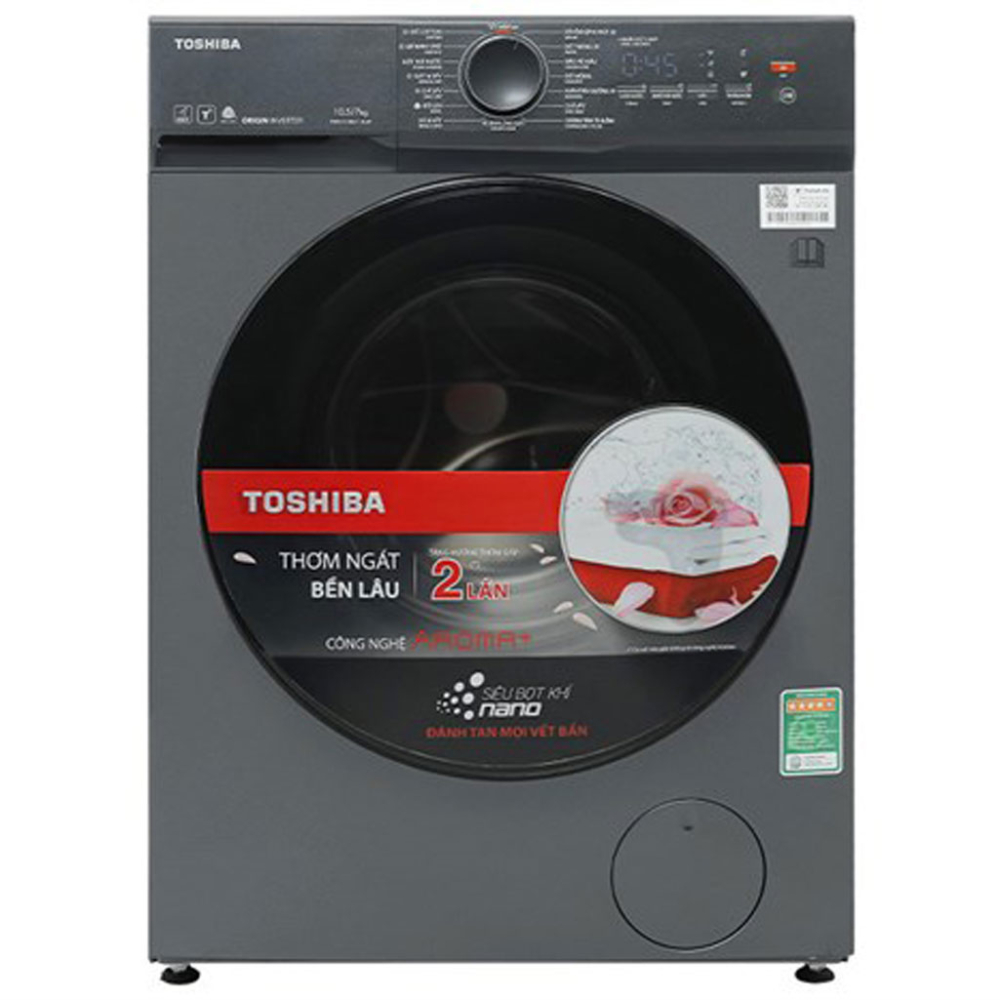 Máy giặt sấy Toshiba Inverter giặt 10.5 kg - sấy 7 kg TWD-T21BU115UWV(MG) - Hàng chính hãng