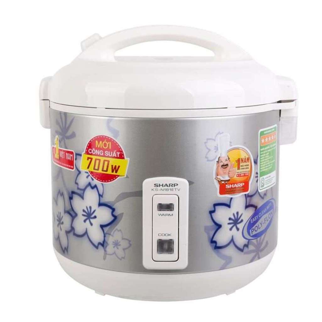 Nồi cơm điện nắp gài Sharp KS-N181ETV-SL - Hàng chính hãng
