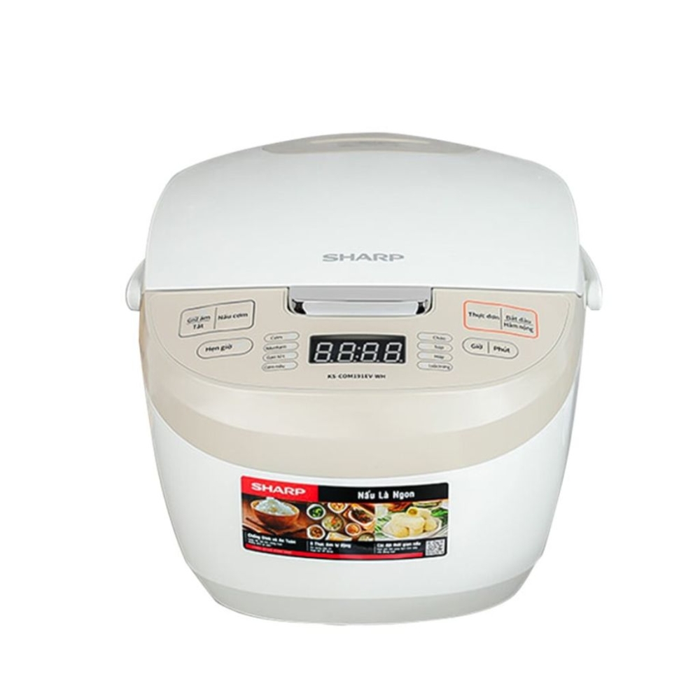 Nồi cơm điện tử Sharp 1.8 lít KS-COM191EV-WH - Hàng chính hãng