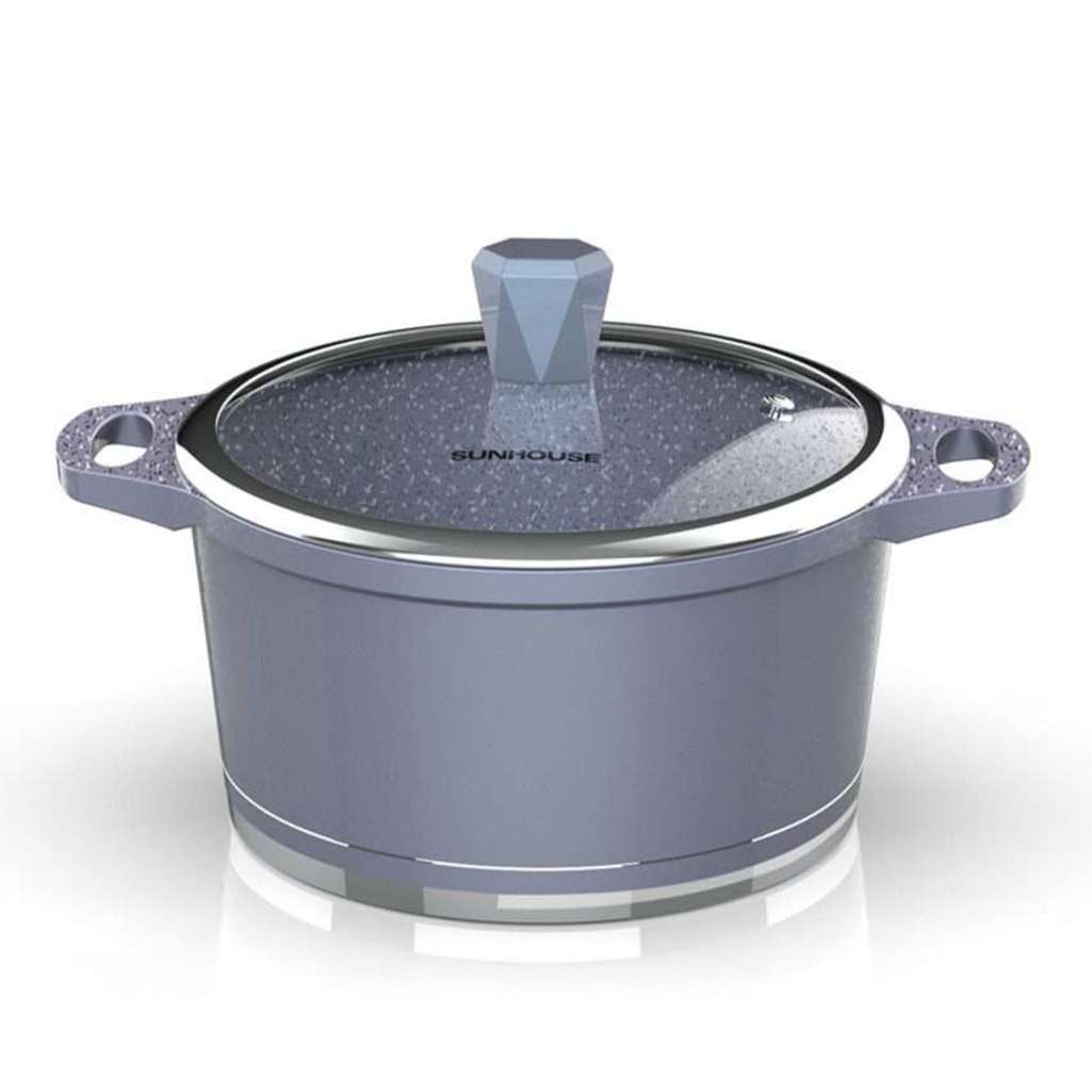 Nồi vân đá đáy từ 24cm Sunhouse Mama SHG2024MMA - Hàng chính hãng
