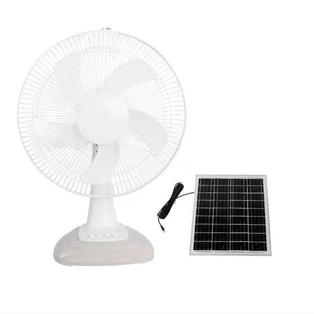 Quạt sạc năng lượng mặt trời Stand Fan JQ001-W - Hàng chính hãng