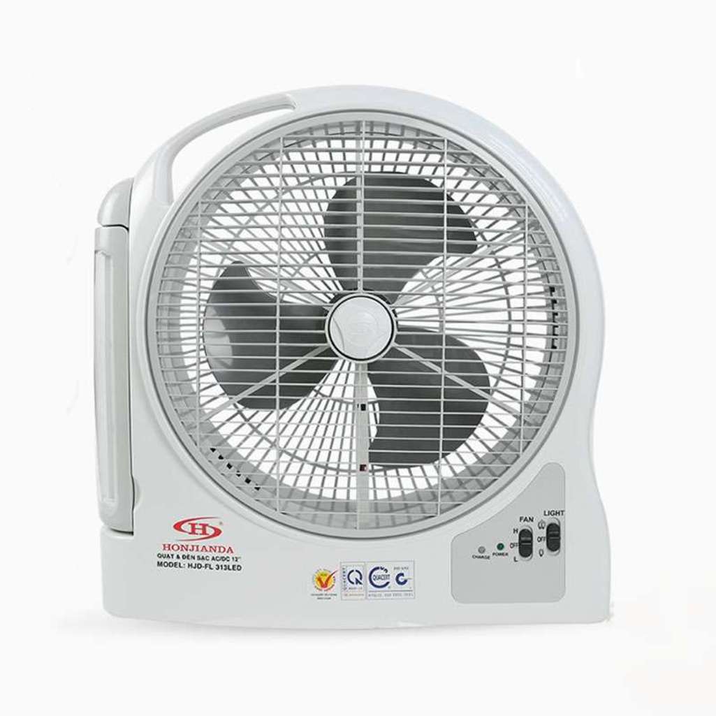 Quạt sạc tích điện Honjianda HJD-FL 313LED (2 Bình 6V5Ah) - Hàng chính hãng