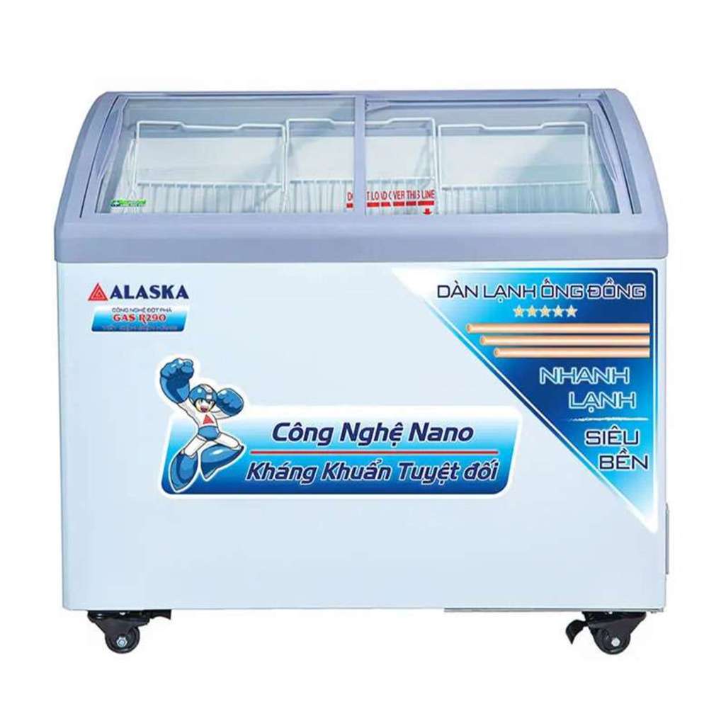 Tủ đông nắp kính lùa cong Alaska KC-210C - Hàng chính hãng