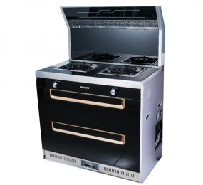 Bếp gas đôi tích hợp hút mùi Baidee K5-1