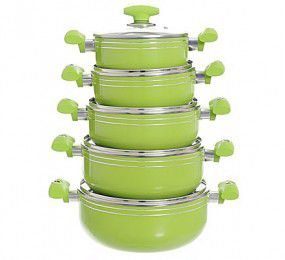 Bộ 5 nồi hợp kim nhôm đáy từ tráng men Megami - Hàng chính hãng