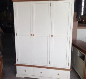 Tủ áo 3 cánh trắng nóc sồi 1m6 x 1m9 x 55 - Hàng chính hãng