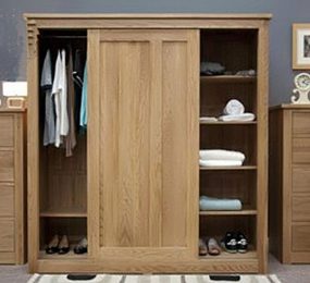 Tủ áo sồi cánh trượt gỗ sồi mỹ 1m2 x 2m x 60 - Hàng chính hãng
