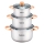 Bộ 3 nồi inox 4 đáy Nagakawa NAG1306 - Hàng chính hãng