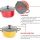 Bộ nồi hợp kim nhôm cứng Hard Anodized Happy Cook HA06R - Màu đỏ - Hàng chính hãng