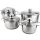 Bộ nồi inox 3 đáy nắp kính Fivestars FS08CG - Hàng chính hãng