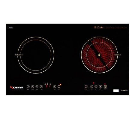 Bếp đôi hồng ngoại - điện từ Taka TK-IR02B - Hàng chính hãng