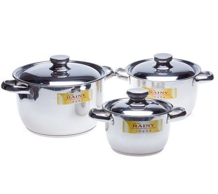 Bộ nồi 3 đáy cao cấp Rainy RN-06TTC - Dùng được các loại bếp - Hàng chính hãng