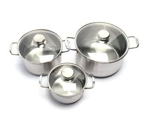 Bộ nồi inox cao cấp 3 đáy nắp kính FiveStars FS06CG - Hàng chính hãng