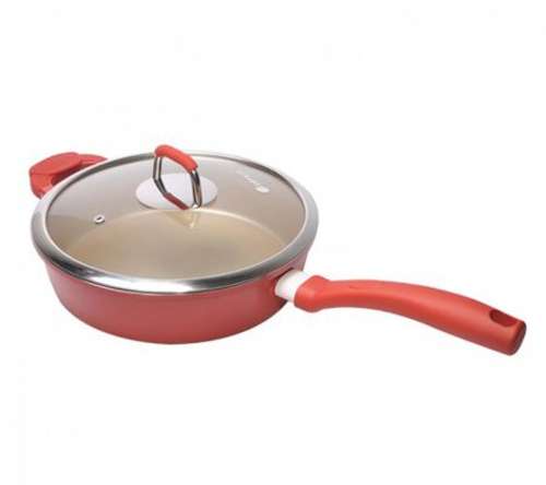 Chảo chống dính Elmich Red Angel EL-2355370 có vung kính - Hàng chính hãng