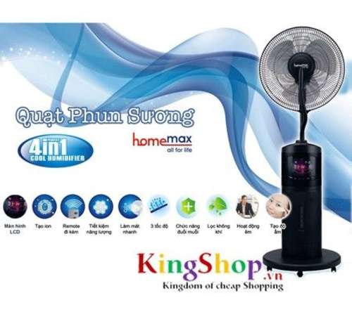 Quạt phun sương Homemax HMQS-HB05 - Thương hiệu Mã lai - Hàng chính hãng